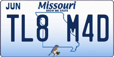 MO license plate TL8M4D