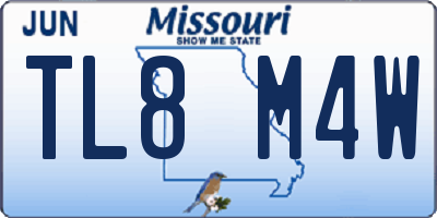 MO license plate TL8M4W