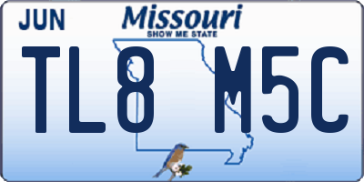 MO license plate TL8M5C