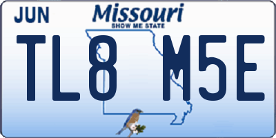 MO license plate TL8M5E