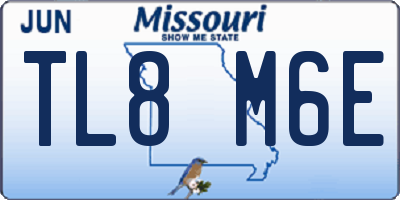 MO license plate TL8M6E