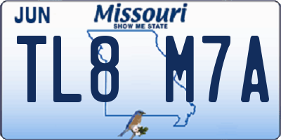 MO license plate TL8M7A
