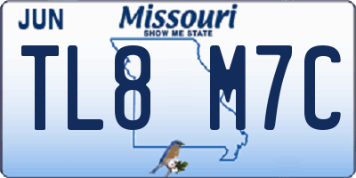 MO license plate TL8M7C