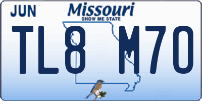 MO license plate TL8M7O