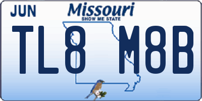 MO license plate TL8M8B