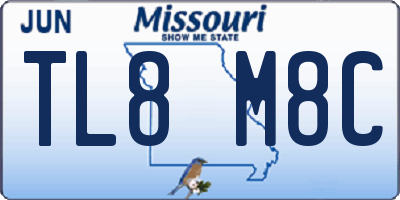 MO license plate TL8M8C