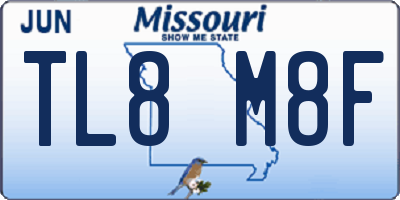MO license plate TL8M8F