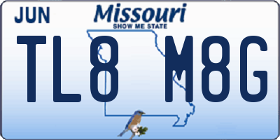 MO license plate TL8M8G