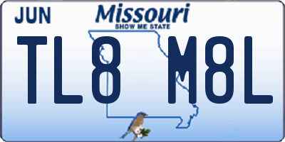 MO license plate TL8M8L