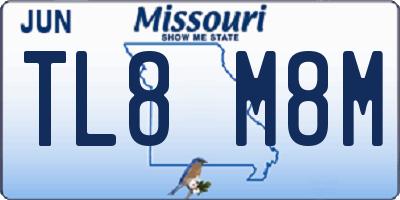MO license plate TL8M8M