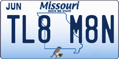 MO license plate TL8M8N