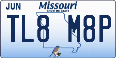 MO license plate TL8M8P