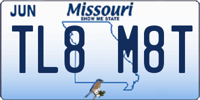 MO license plate TL8M8T
