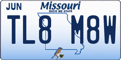 MO license plate TL8M8W