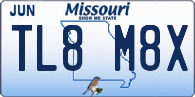 MO license plate TL8M8X