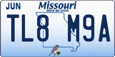 MO license plate TL8M9A