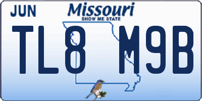 MO license plate TL8M9B
