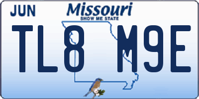 MO license plate TL8M9E