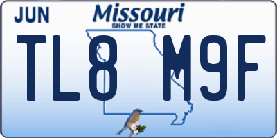 MO license plate TL8M9F