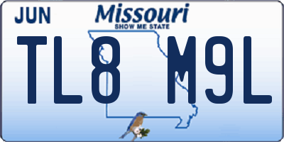 MO license plate TL8M9L