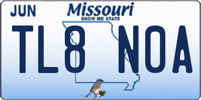 MO license plate TL8N0A