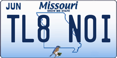 MO license plate TL8N0I