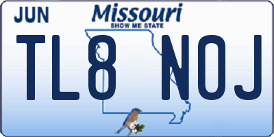 MO license plate TL8N0J