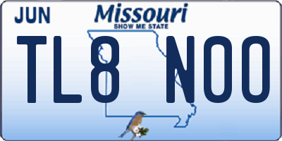 MO license plate TL8N0O