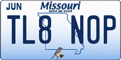 MO license plate TL8N0P