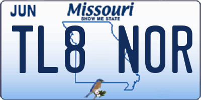 MO license plate TL8N0R