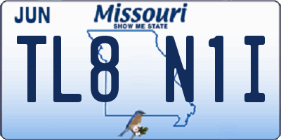 MO license plate TL8N1I