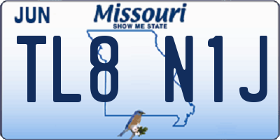 MO license plate TL8N1J