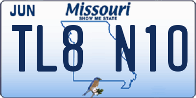 MO license plate TL8N1O