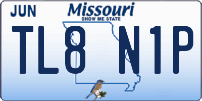 MO license plate TL8N1P