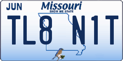 MO license plate TL8N1T
