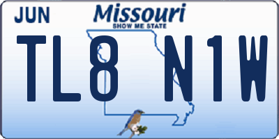 MO license plate TL8N1W