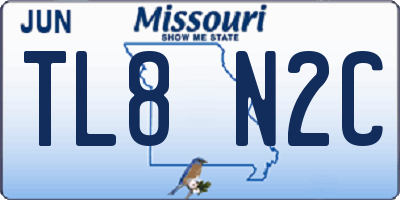 MO license plate TL8N2C