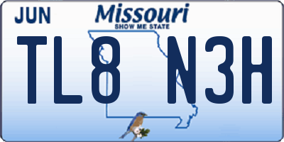 MO license plate TL8N3H