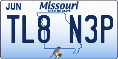 MO license plate TL8N3P