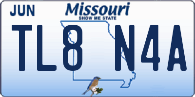 MO license plate TL8N4A