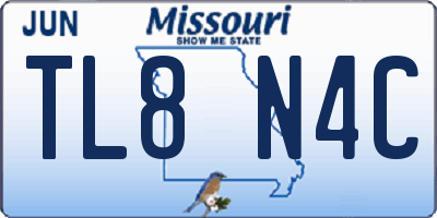 MO license plate TL8N4C