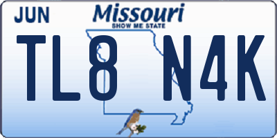 MO license plate TL8N4K