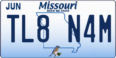 MO license plate TL8N4M