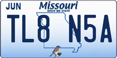 MO license plate TL8N5A