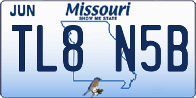MO license plate TL8N5B