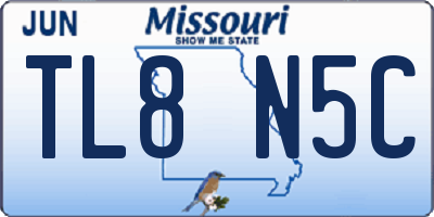 MO license plate TL8N5C