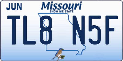 MO license plate TL8N5F
