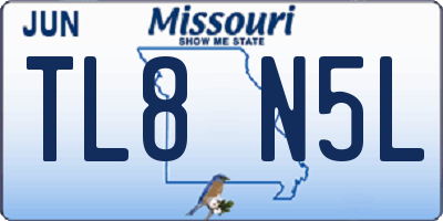 MO license plate TL8N5L