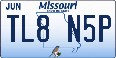 MO license plate TL8N5P