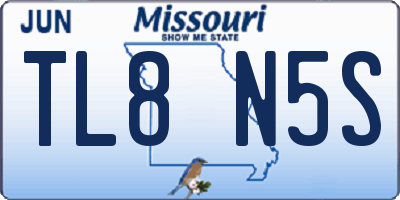 MO license plate TL8N5S